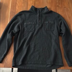 Lucky Brand Gray Button-Up Pullover Sweater